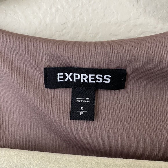 Express Womens Dress Size Small Animal Print Vneck Lined Brown Gold n1 - Picture 7 of 8